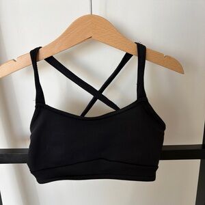 Kids Black Strappy Sports Bra